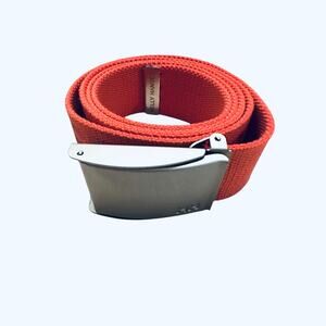 Helly Hansen Red Canvas Logo Belt Adjustable Metal Buckle Unisex Streetwear